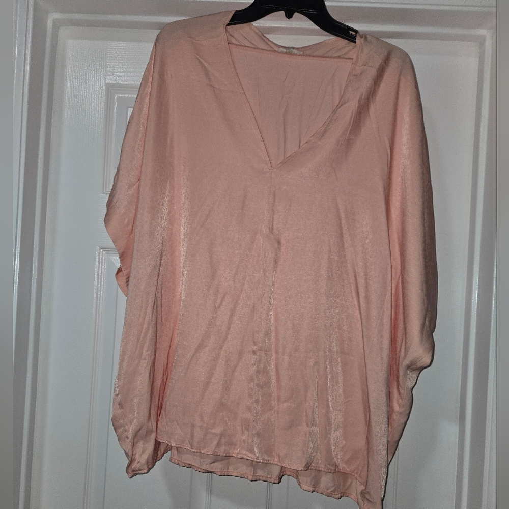 Peach leopard blouse size 3X